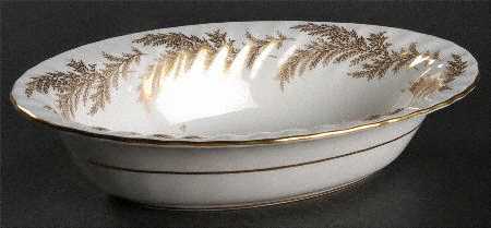 Golden Fern 10" Oval Vegetable Bowl