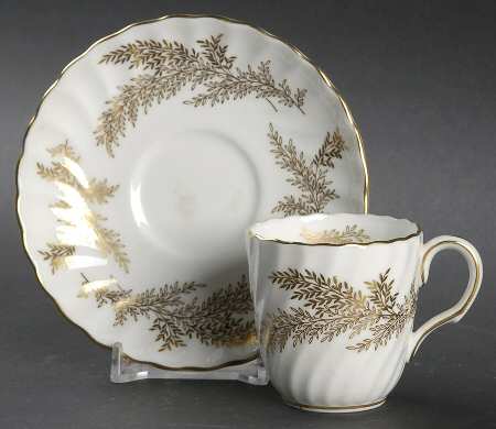 Golden Fern Flat Demitasse Cup & Saucer Set
