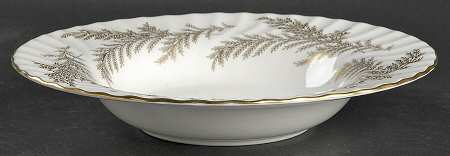 Golden Fern Large Rim Soup Bowl