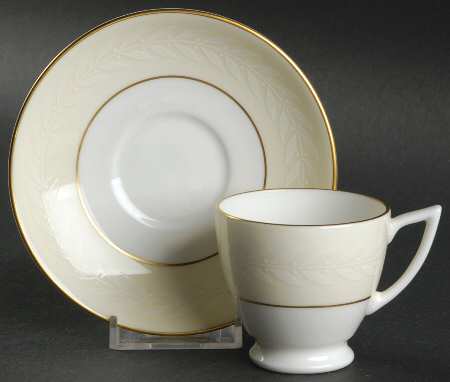 Gold Laurel Footed Demitasse Cup & Saucer Set