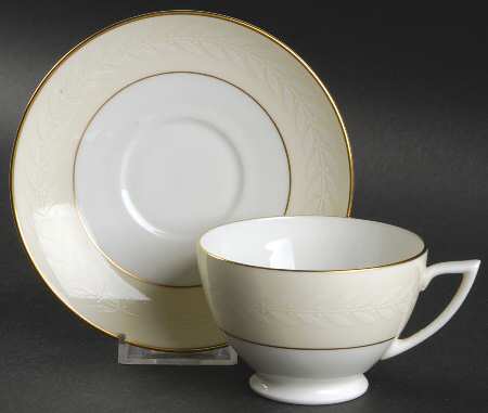 Gold Laurel Footed Cup & Saucer Set
