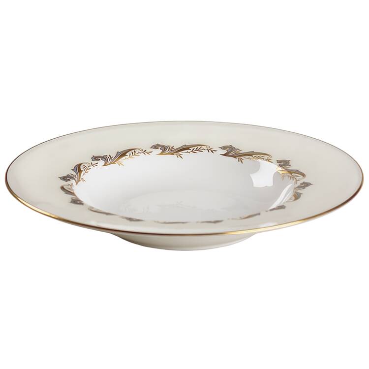 Gold Laurentian Large Rim Soup Bowl