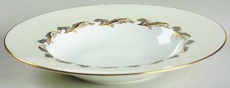 Gold Laurentian Large Rim Soup Bowl