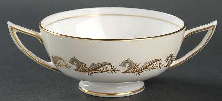 Gold Laurentian Footed Cream Soup Bowl