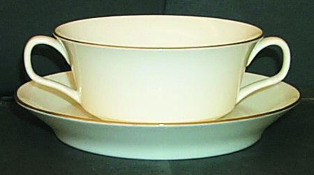 Gold Monarch Flat Cream Soup Bowl & Saucer Set