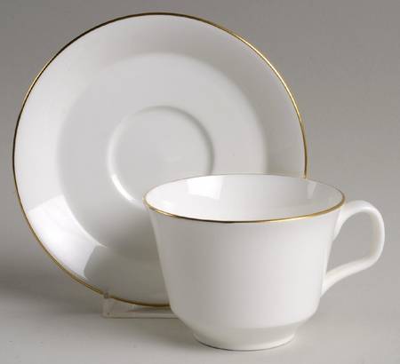 Gold Monarch Flat Cup & Saucer Set