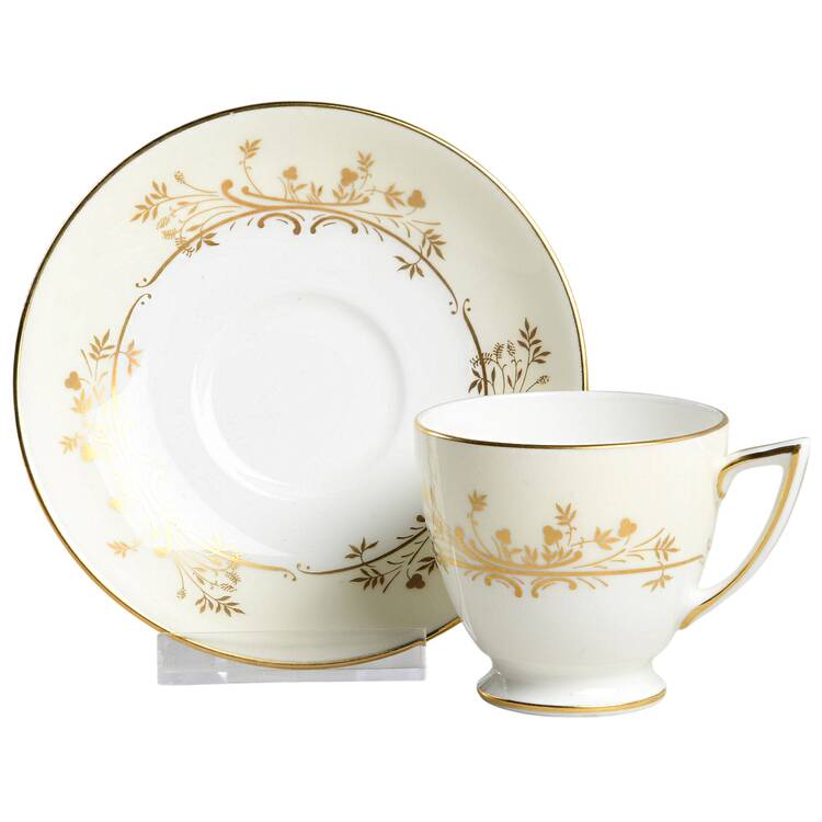 Gold Pandora Footed Demitasse Cup & Saucer Set
