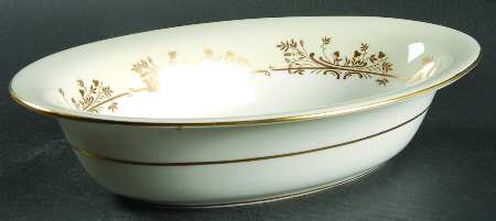 Gold Pandora 10" Oval Vegetable Bowl