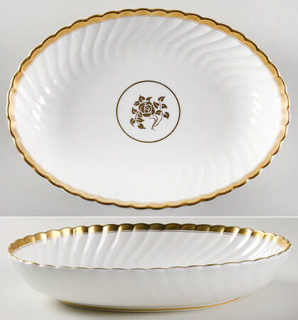 Gold Rose 10" Oval Vegetable Bowl