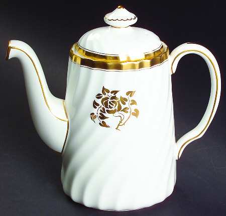 Gold Rose Small Coffee Pot & Lid