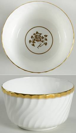 Gold Rose Cranberry Bowl