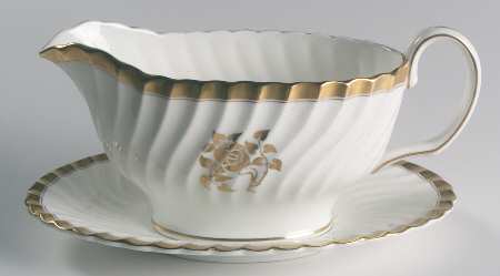 Gold Rose Gravy Boat & Underplate