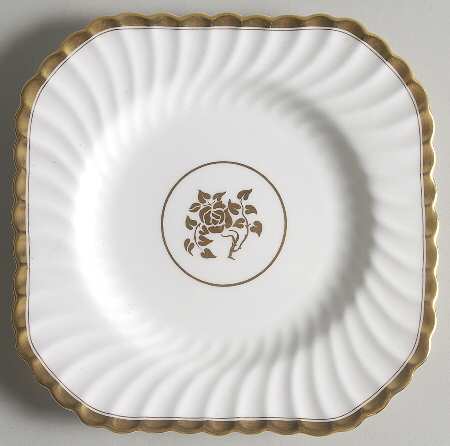 Gold Rose Square Luncheon Plate