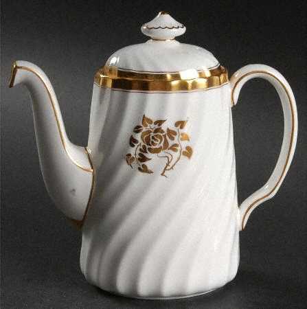 Gold Rose Mini Coffee Pot & Lid