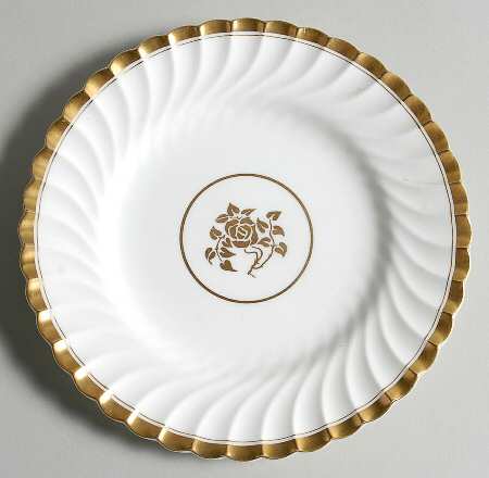 Gold Rose Salad Plate