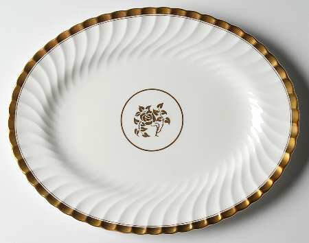 Gold Rose 12" Oval Serving Platter