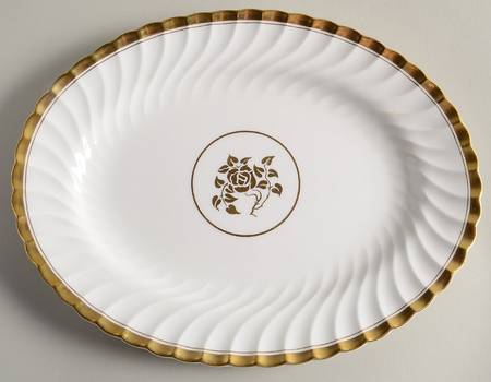 Gold Rose 10" Oval Serving Platter