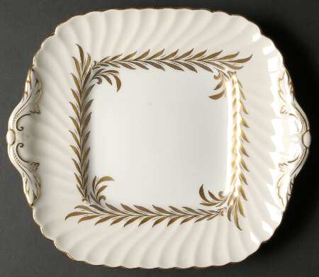 Golden Symphony Square Handled Cake Plate