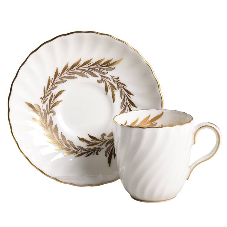 Golden Symphony Flat Demitasse Cup & Saucer Set