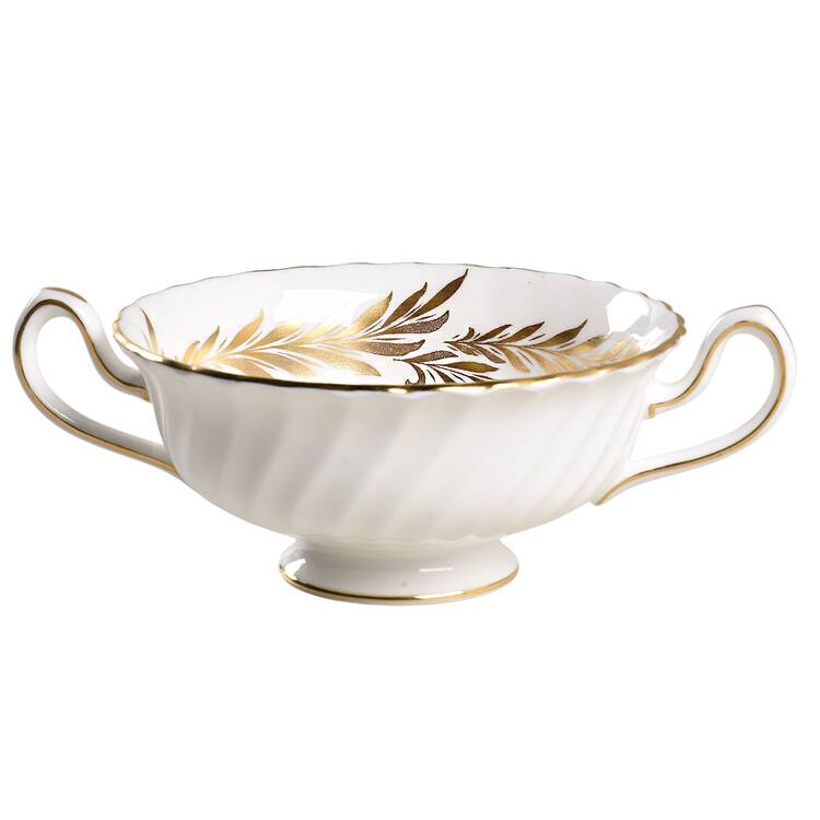 Golden Symphony Footed Cream Soup Bowl