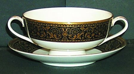 Grandee Footed Cream Soup Bowl & Cup Saucer Set