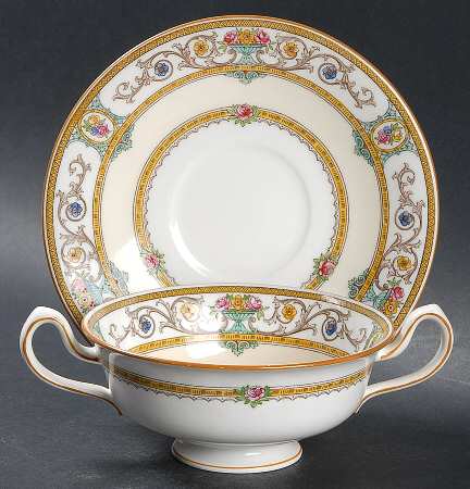 Grasmere Footed Cream Soup Bowl & Saucer Set