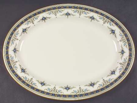 Grasmere Blue 16" Oval Serving Platter