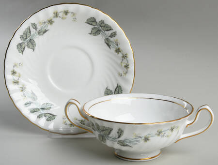 Greenwich Footed Cream Soup Bowl & Saucer Set