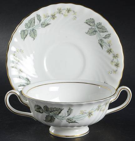 Greenwich Footed Cream Soup Bowl & Saucer Set
