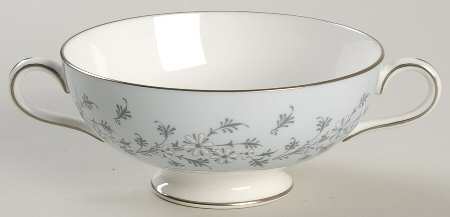 Grey Mist Footed Cream Soup Bowl