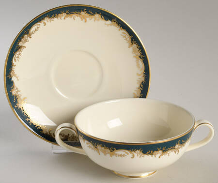 Grosvenor Footed Cream Soup Bowl & Saucer Set
