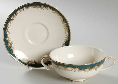 Grosvenor Footed Cream Soup Bowl & Saucer Set