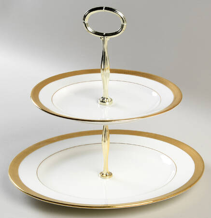 H1935 6 5/8"-10"  2 Tiered Serving Tray (Dp, Sp) HC