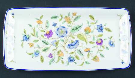 Haddon Hall Blue (Blue Trim) Large Sandwich Tray