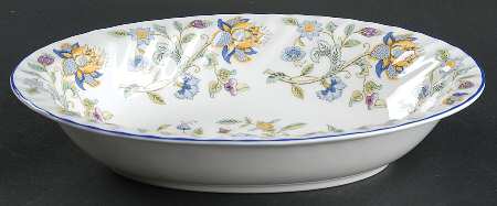 Haddon Hall Blue (Blue Trim) 10" Oval Vegetable Bowl