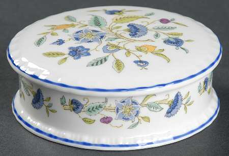 Haddon Hall Blue (Blue Trim) Trinket Box & Lid