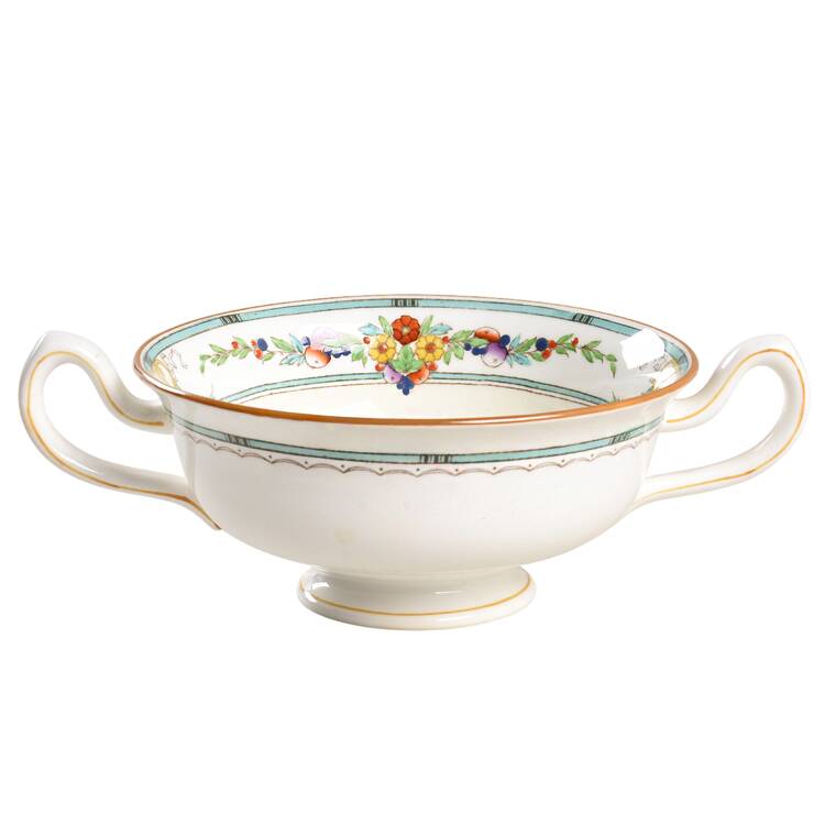 Helena Green Footed Cream Soup Bowl