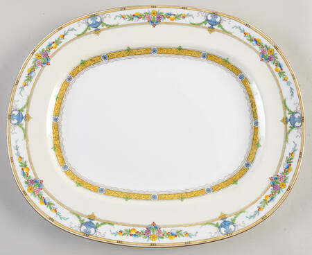 Helena Yellow (Dark) 15" Oval Serving Platter by Minton