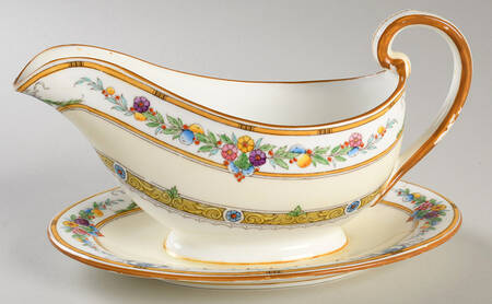 Helena Yellow (Dark) Gravy Boat with Attached Underplate