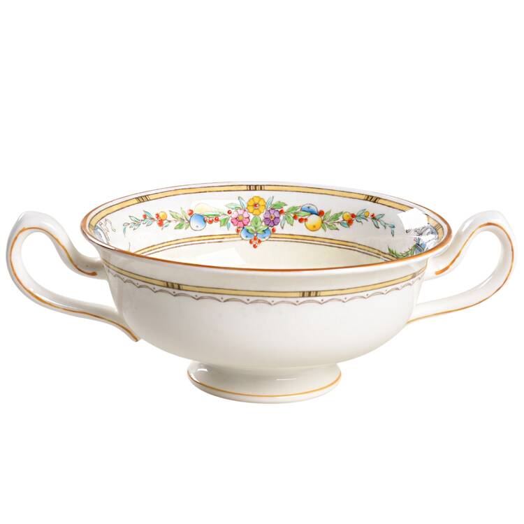Helena Yellow (Dark) Footed Cream Soup Bowl