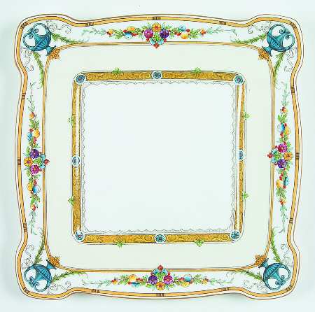 Helena Yellow (Dark) Square Cake Plate