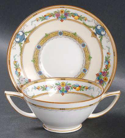Helena Yellow (Dark) Footed Bouillon Cup & Saucer