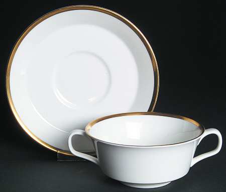 Horizon Footed Cream Soup Bowl & Saucer Set