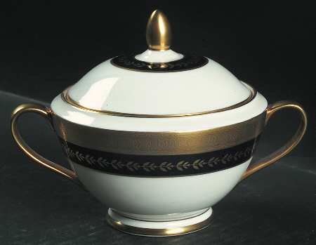 Imperial Gold Cobalt & Gold Sugar Bowl & Lid