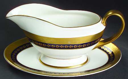 Imperial Gold Cobalt & Gold Gravy Boat & Underplate