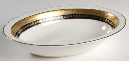 Imperial Gold Cobalt & Gold 10" Oval Vegetable Bowl