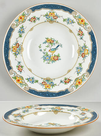 Isis Blue Large Rim Soup Bowl