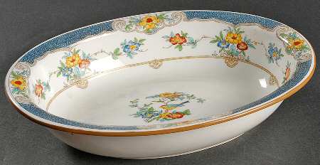 Isis Blue 9" Oval Vegetable Bowl