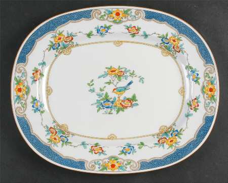 Isis Blue 13" Oval Serving Platter