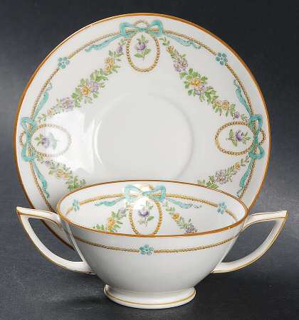 Ivanhoe Footed Bouillon Cup & Saucer